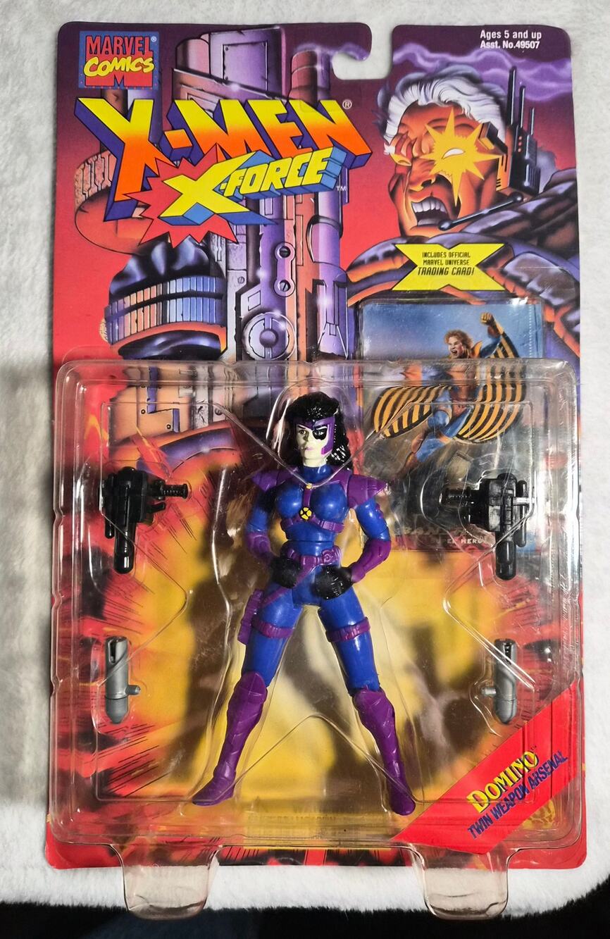 1995 Toy Biz Marvel X-Men X-Force Domino Figure – Sealed – Banshee Trading Card